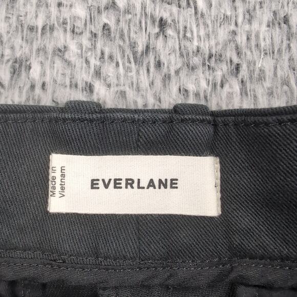 Everlane Pants Women 4 Black High Rise Wide Leg Cotton Blend Casual Work Chore - Picture 4 of 11